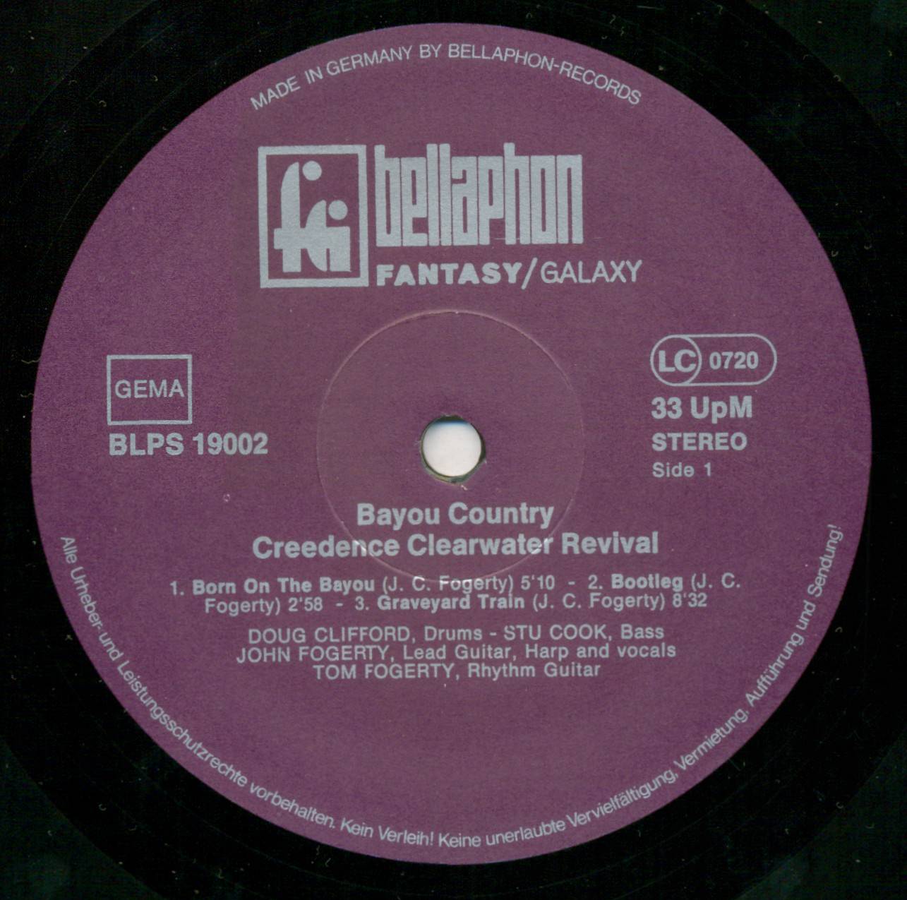 Creedence Clearwater Revival Bayou Country [lp label a deu]
